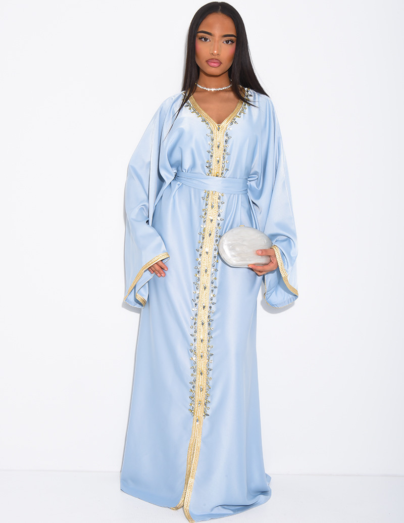 Abaya premium en satin à...