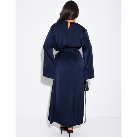 Robe en satin épais à nouer à la taille