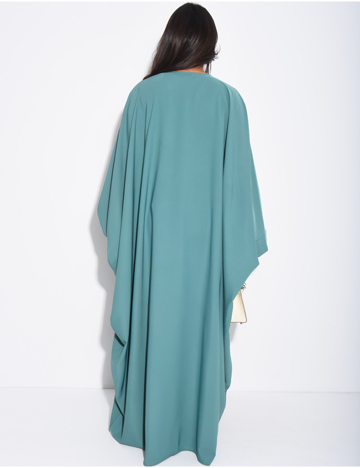 Ensemble robe sans manche et kimono à empiècements brocards assortis