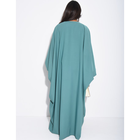 Ensemble robe sans manche et kimono à empiècements brocards assortis