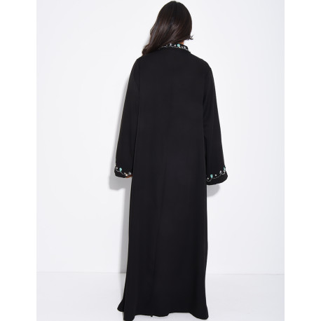 Abaya ample à perles cousues à la main