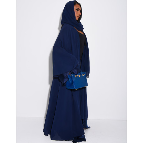 Kimono en organza à doublure satinée et voile assortie