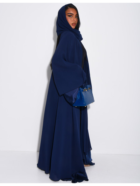 Kimono en organza à doublure satinée et voile assortie