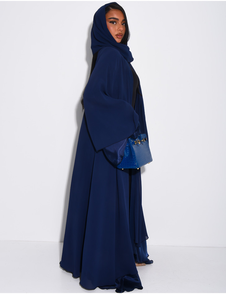 Kimono en organza à doublure satinée et voile assortie