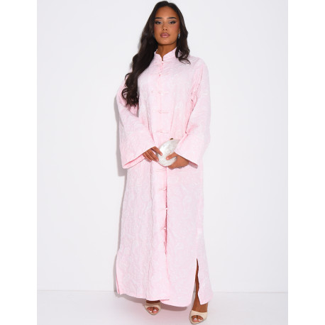 Kimono robe à motifs ton sur ton et boutons