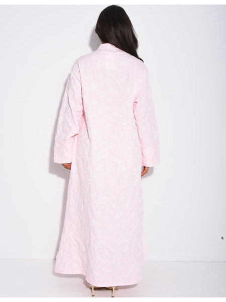 Kimono robe à motifs ton sur ton et boutons