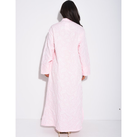 Kimono robe à motifs ton sur ton et boutons