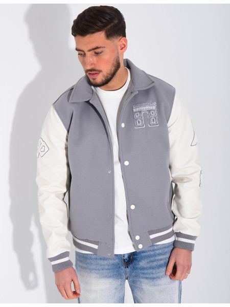 Veste bi-matière avec arc de triomphe