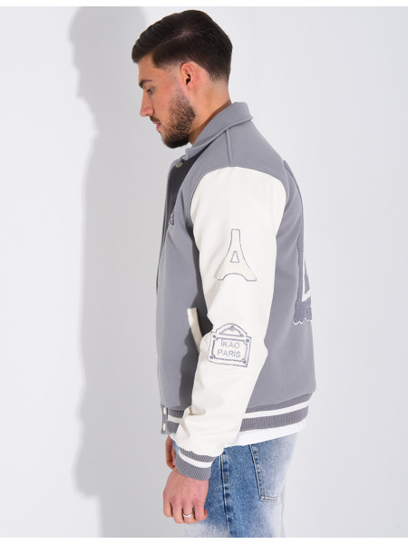 Veste bi-matière avec arc de triomphe