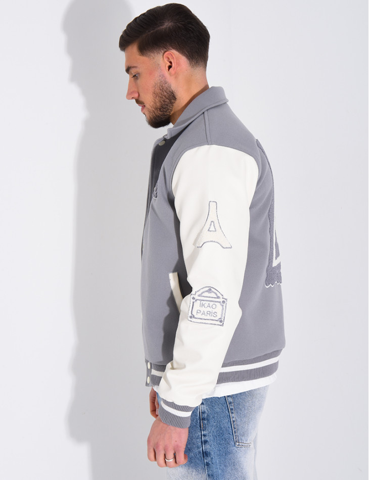 Veste bi-matière avec arc de triomphe