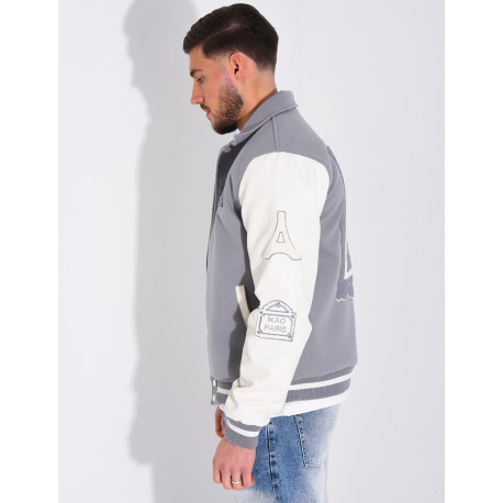 Veste bi-matière avec arc de triomphe