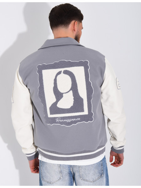 Veste bi-matière avec arc de triomphe