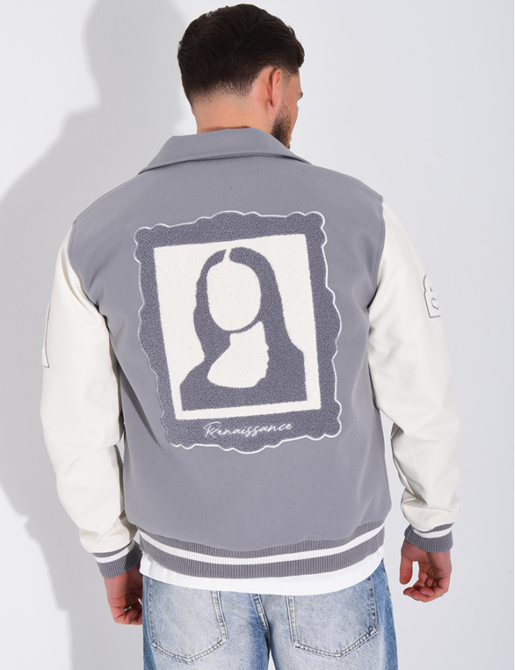 Veste bi-matière avec arc de triomphe