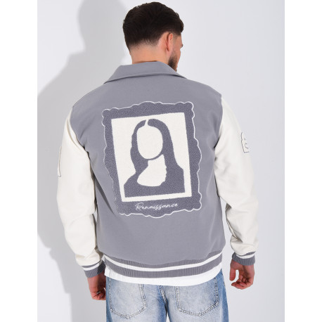 Veste bi-matière avec arc de triomphe