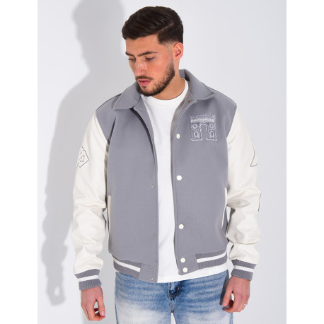 Veste bi-matière avec arc de triomphe