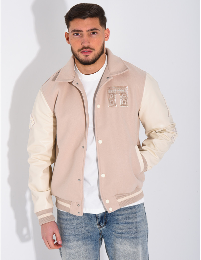 Veste bi-matière avec arc...