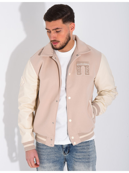 Veste bi-matière avec arc de triomphe