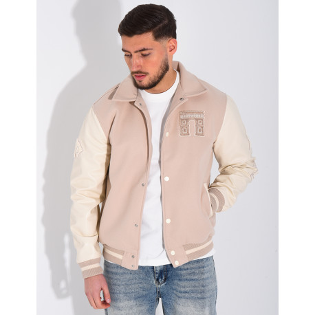 Veste bi-matière avec arc de triomphe