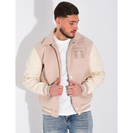 Veste bi-matière avec arc de triomphe