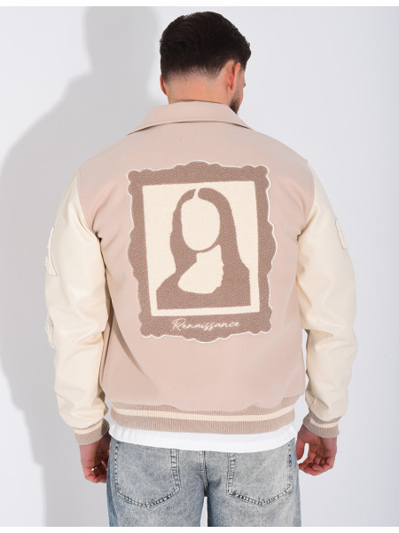 Veste bi-matière avec arc de triomphe