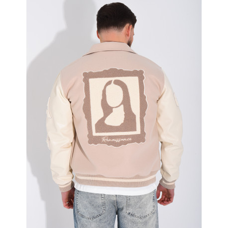 Veste bi-matière avec arc de triomphe