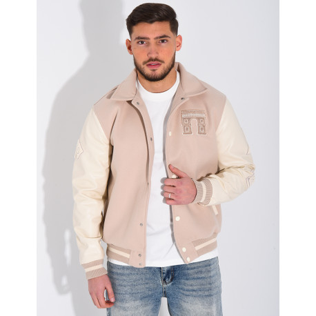 Veste bi-matière avec arc de triomphe