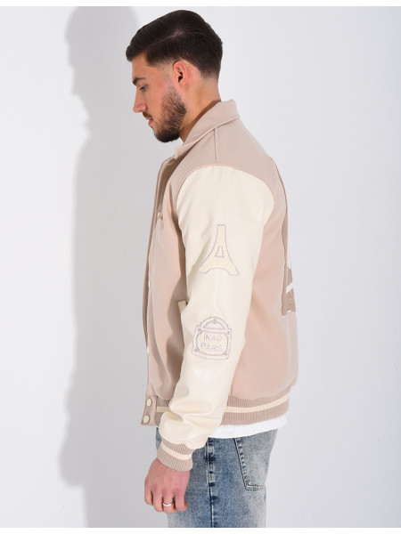 Veste bi-matière avec arc de triomphe