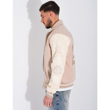 Veste bi-matière avec arc de triomphe