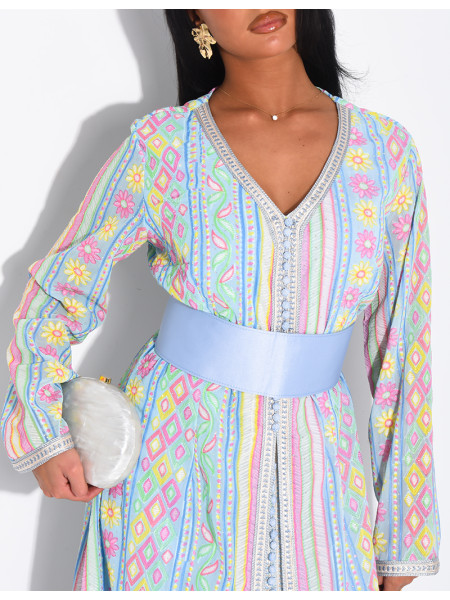 Abaya style caftan brodé à strass