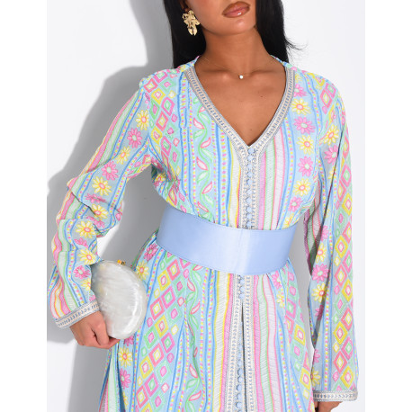 Abaya style caftan brodé à strass