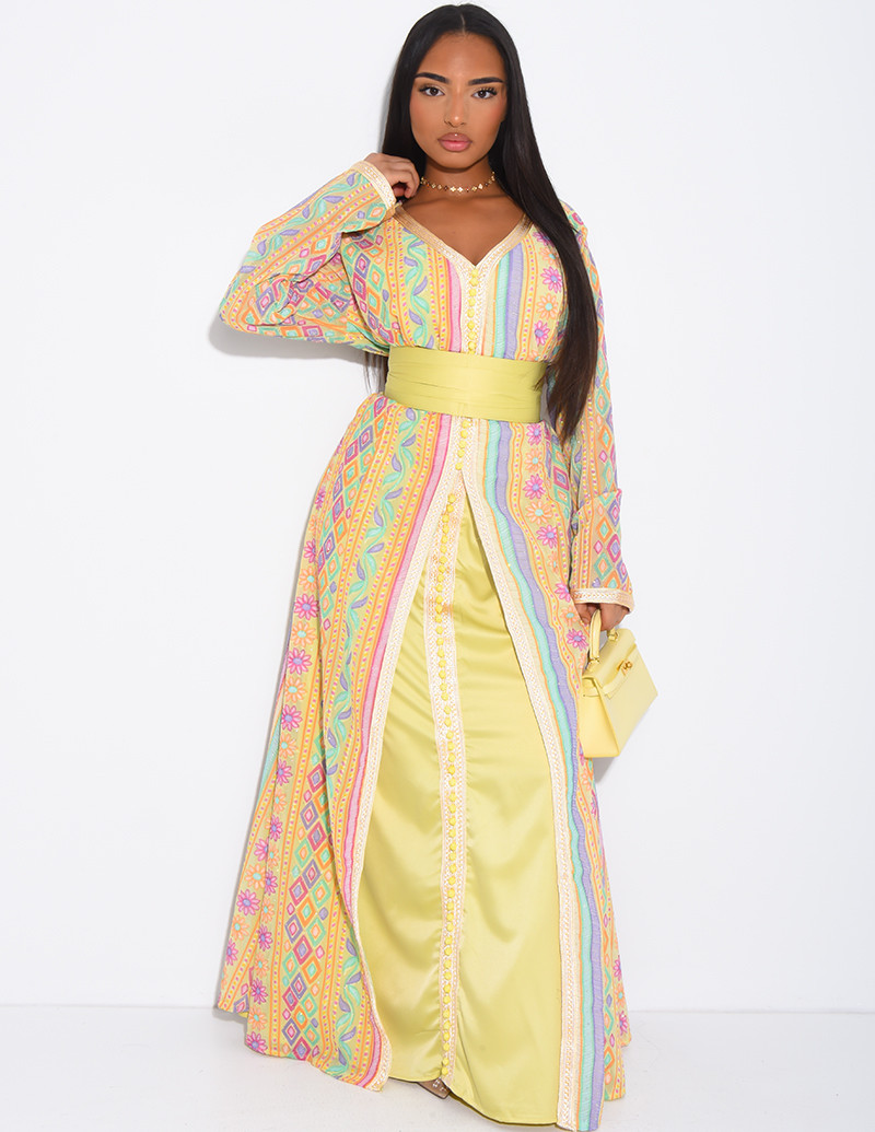 Abaya style caftan brodé à...