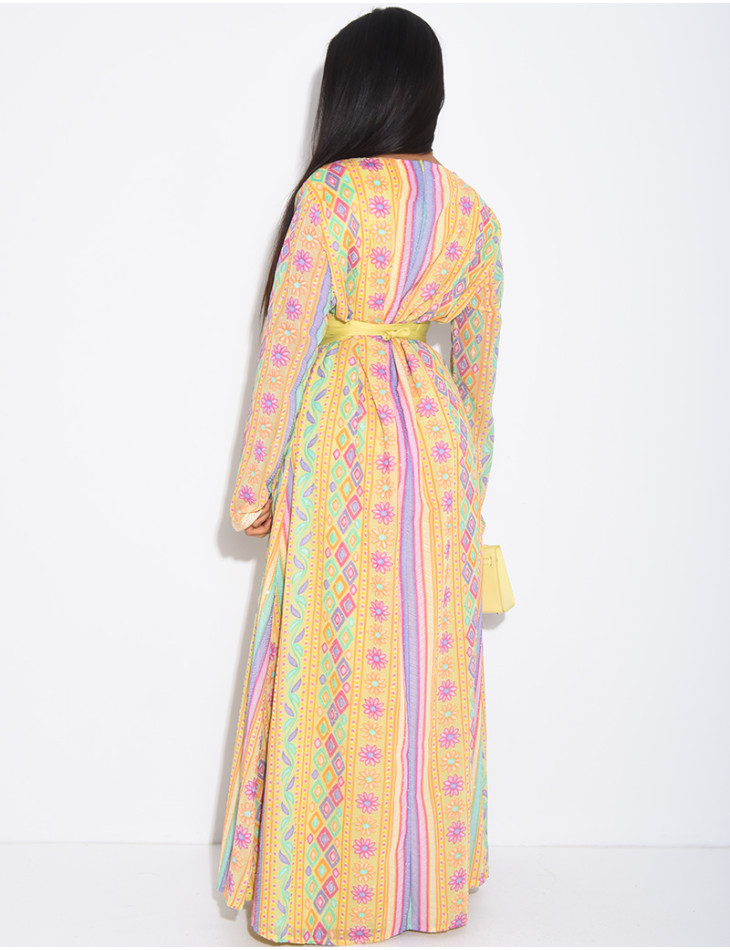 Abaya style caftan brodé à strass