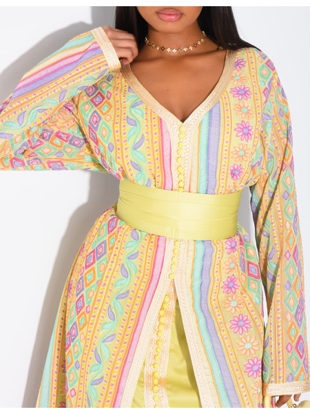 Abaya style caftan brodé à strass