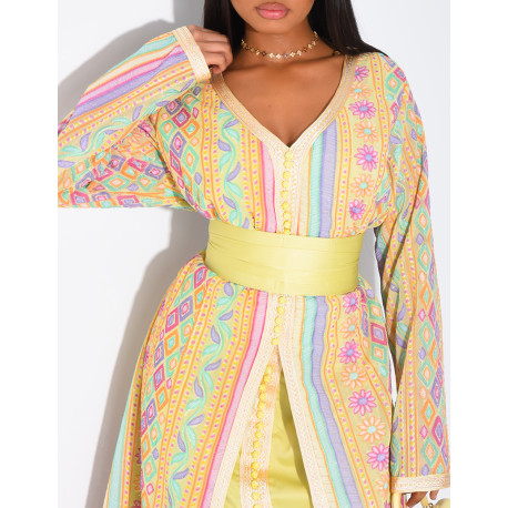 Abaya style caftan brodé à strass