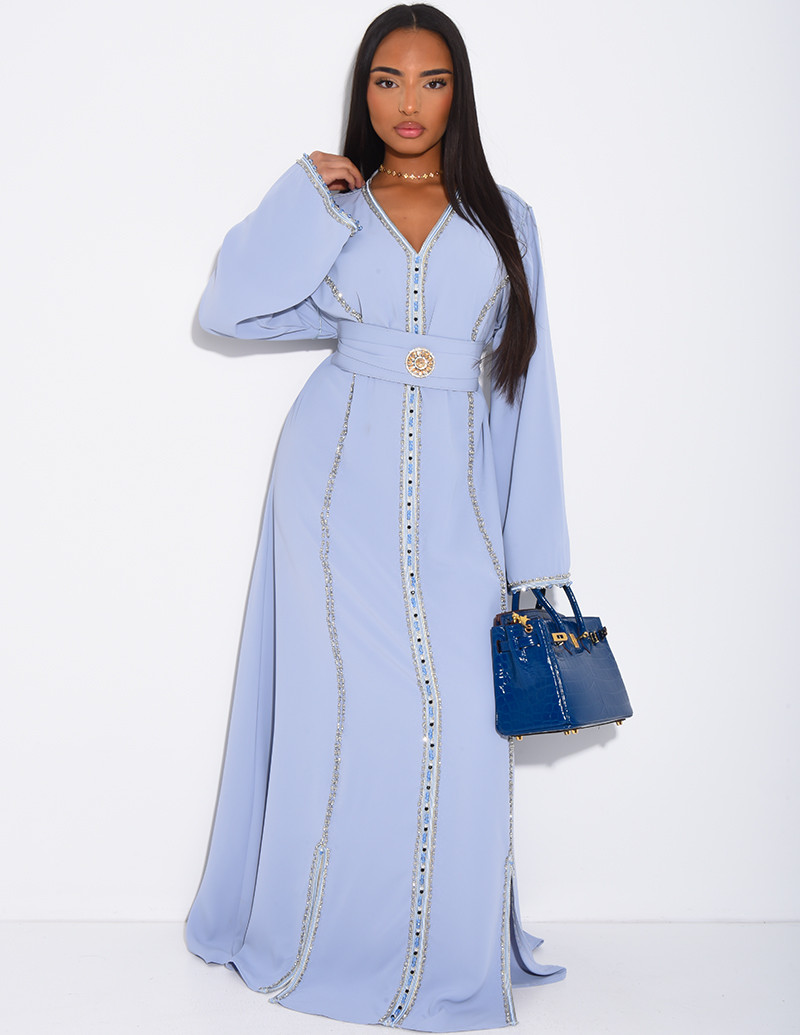 Satin abaya embellished...