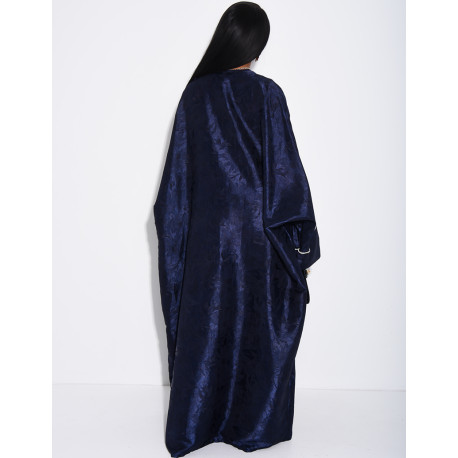 Oversize-Kimono aus gemustertem Satin mit Strassbesatz
