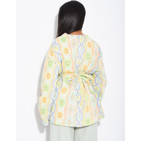 Veste à fleurs à nouer