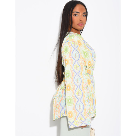 Veste à fleurs à nouer