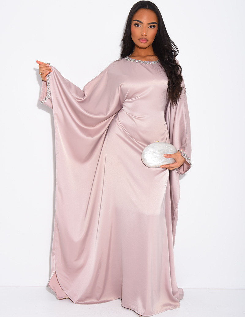 Abaya papillon en satin...