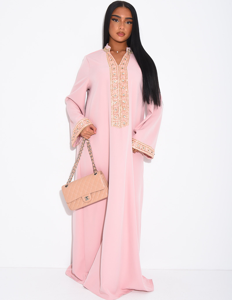 Abaya ample à broderies et...