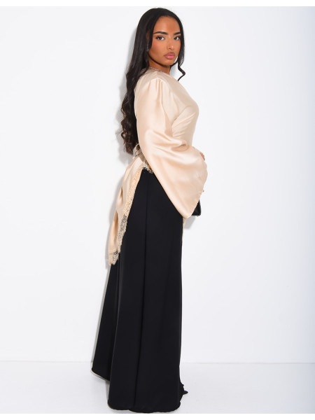 Ensemble robe sans manche et tunique à dentelle