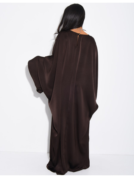 Robe papillon effet cache coeur en satin fluide