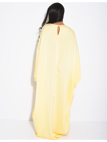 Robe papillon effet cache coeur en satin fluide