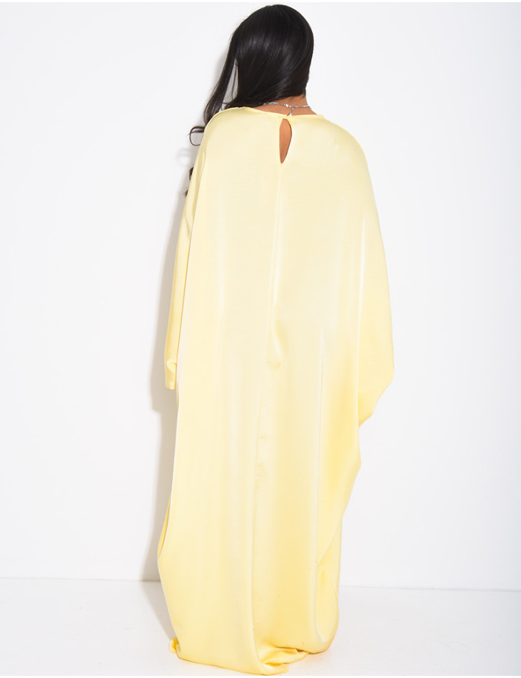 Robe papillon effet cache coeur en satin fluide