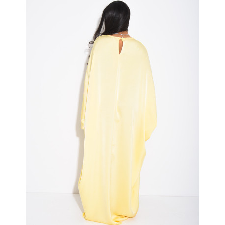Robe papillon effet cache coeur en satin fluide