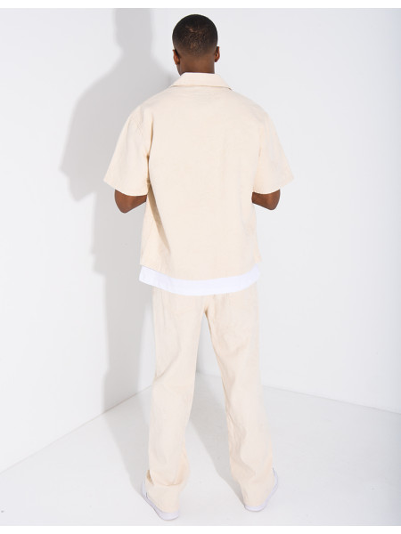 Ensemble en jeans pantalon et veste à motifs en relief