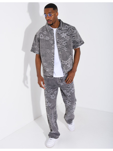 Ensemble en jeans à motifs pantalon et chemise