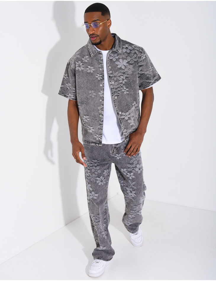 Ensemble en jeans à motifs pantalon et chemise
