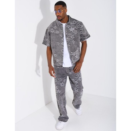 Ensemble en jeans à motifs pantalon et chemise