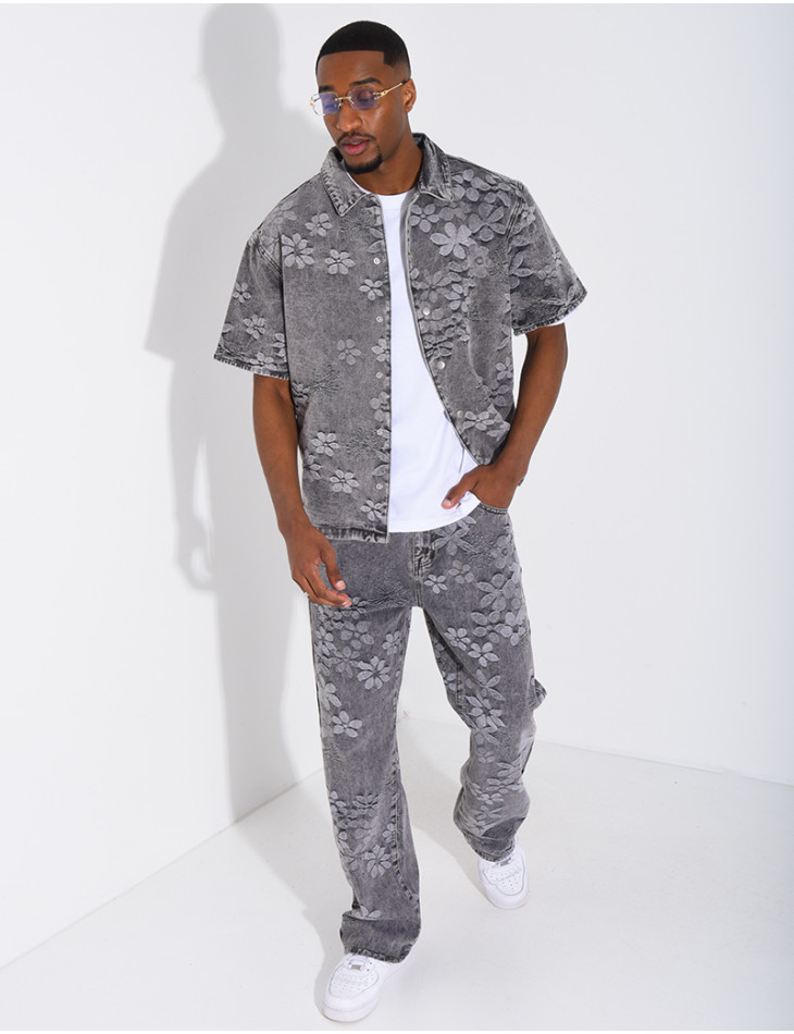 Ensemble en jeans à motifs pantalon et chemise